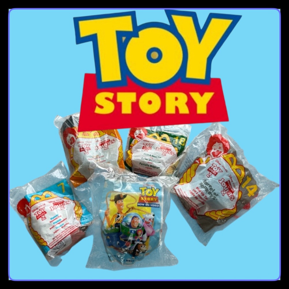 5 Toy Story Happy Meal McDonalds & Burger King Kids Zurg Hamm Lenny Monkeys Etch